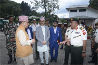उपप्रधानमन्त्री खड्काद्वारा स्वयम्भूस्थित बारुदखाना निरीक्षण   
