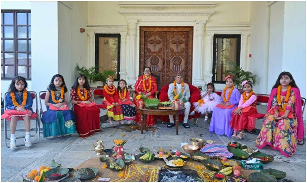 राष्ट्रपति पौडेलद्वारा नवकन्याको पूजा   