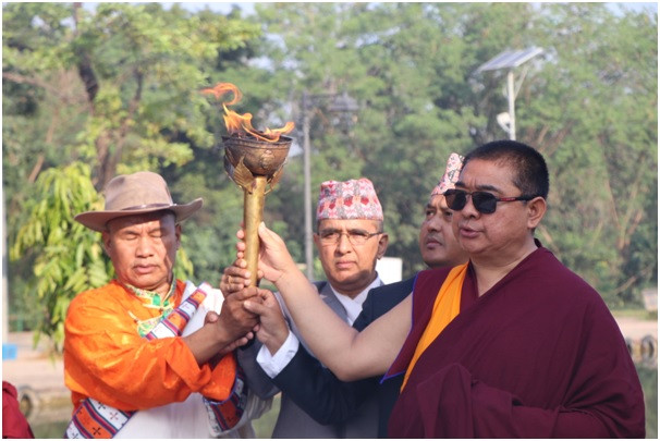 लुम्बिनीबाट सगरमाथा आधार शिविर लगियो शान्ति दीप  