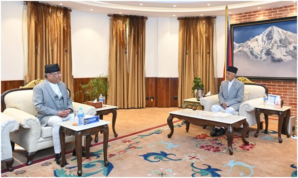 राष्ट्रपतिसँग प्रधानमन्त्री शिष्टाचार भेट 