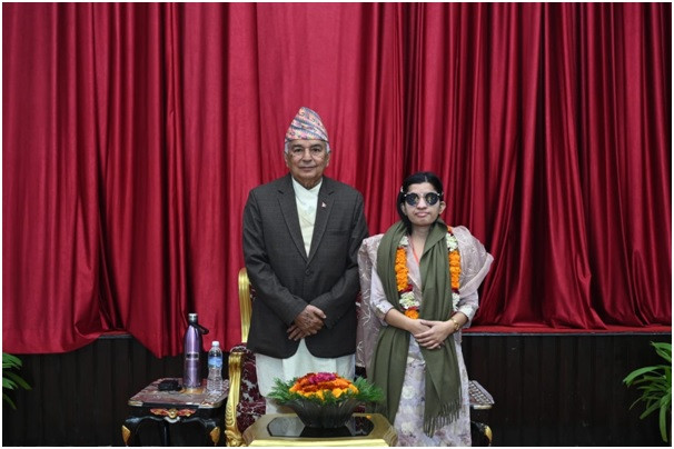 राष्ट्रपतिद्वारा गायिका पौडेलको सम्मान