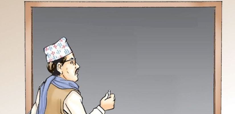 दुई विद्यार्थीलाई पढाउन तीन शिक्षक   