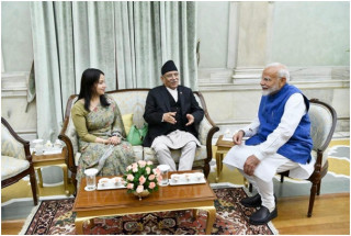      प्रधानमन्त्री दाहाल र भारतका प्रधानमन्त्री मोदीबीच भेटवार्ता   
