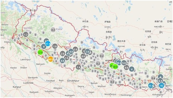 यस्तो हुनेछ आजको मौसम :   कोशी,मधेस, बाग्मती,गण्डकी र सुदूरपश्चिम प्रदेशका केही स्थानमा भारी वर्षा हुने  