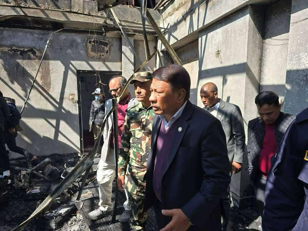 आगलागीबाट क्षति भएकाे खानेपानी मन्त्रालयकाे मर्मत सम्भार  शुरू