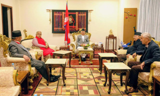 राष्ट्रपति सहित प्रधानमन्त्री र तीनदलका शीर्ष नेताबीच पहिलो पटक भेटवार्ता
