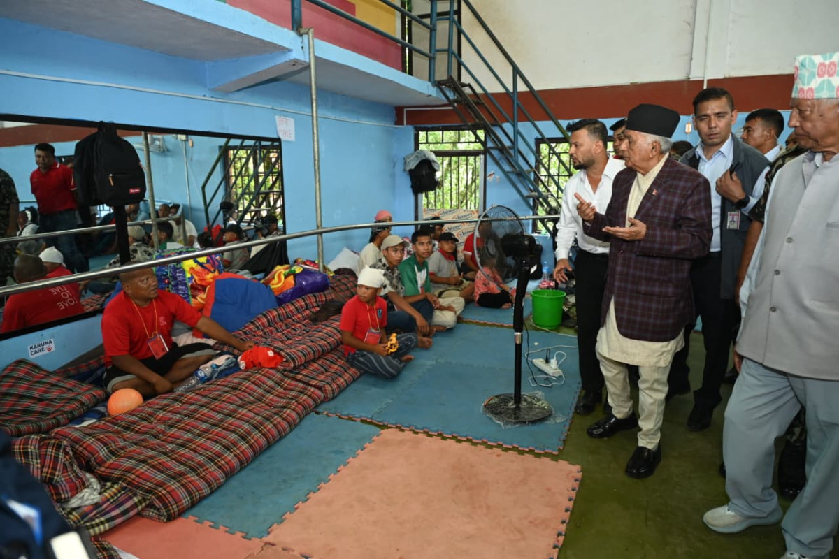 राष्ट्रपति पौडेलबाट बाढी प्रभावित क्षेत्रको स्थलगत अवलोकन