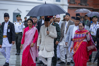 राष्ट्रपति इन्द्रजात्रा अवलोकन  गर्न हनुमानढोका दरबारमा